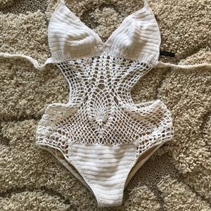 BCBG crochet one piece